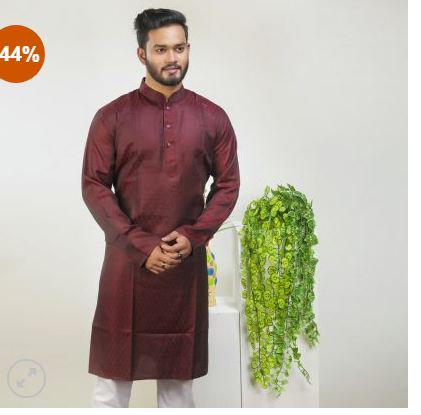 Gents Dark Gray Color Printed Semi Long Punjabi02